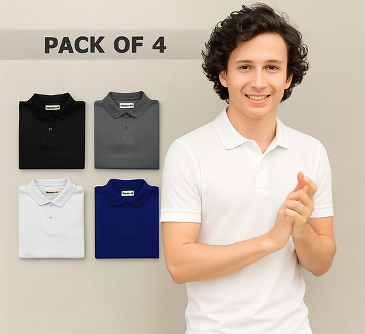 Half Sleeves Mens Polo T-Shirt Pack Of 4