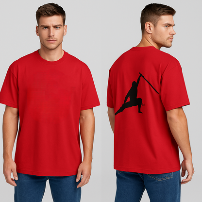 Oversized Samurai Ninja Back Graphic T-Shirt
